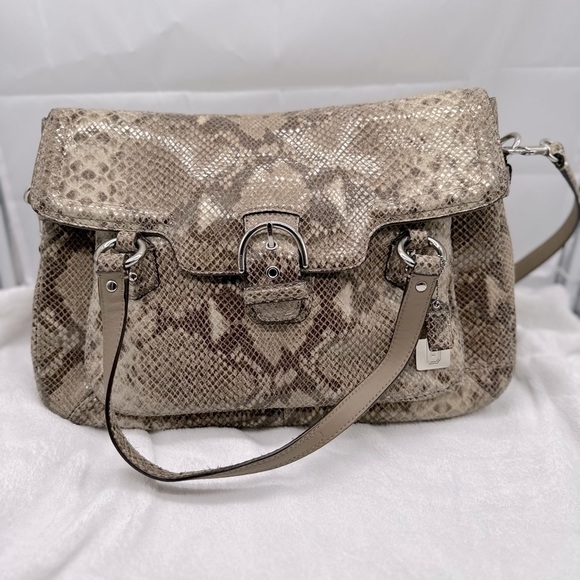 *Sold* Coach Campbell Eva Exotic Python Snakeskin Satchel w/ dust bag - Picture 1 of 12